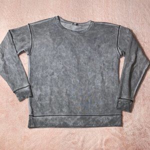 American Eagle Pull Over Sweatshirt Gray Acid Wash